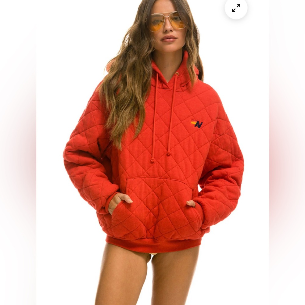 Aviator Nation Quilted Relaxed Hoodie
